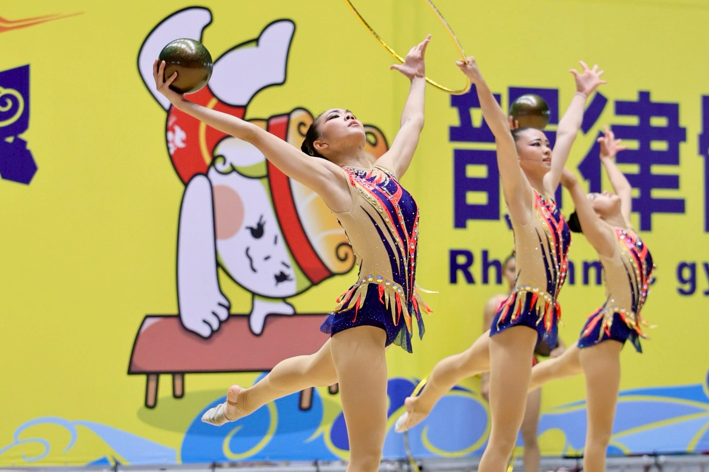 臺中韻律體操精湛表現-勇奪團隊全能金牌